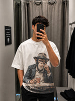 Oversized Chilling Monkey Print T-Shirt – Unisex Casual Wear