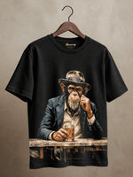 Oversized Chilling Monkey Print T-Shirt – Unisex Casual Wear