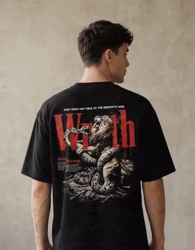 Wrath Malevolence Lion & Python Oversized T-Shirt