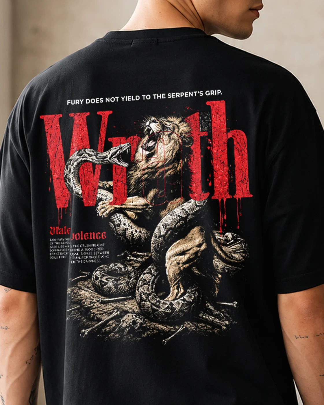 Wrath Malevolence Lion & Python Oversized T-Shirt