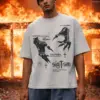 Gothic Hand Print Streetwear Oversized T Shirt